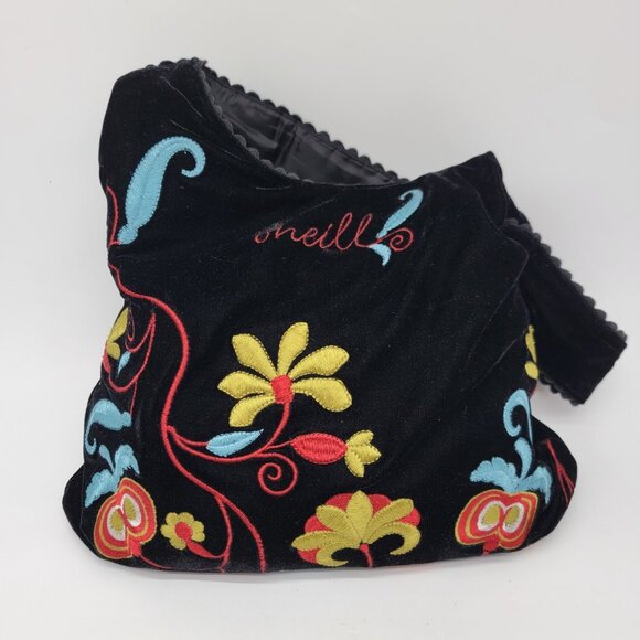 ONeil Hobo Bag Colorful Floral Velvety  Purse Handbag - Picture 1 of 7